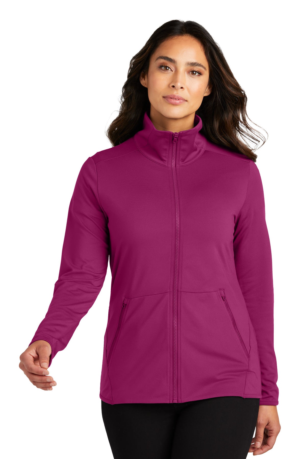 Port Authority Women's Accord Stretch Fleece Full-Zip LK595 - Wine