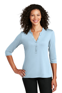 Port Authority   Women's UV Choice Pique Henley LK750 - Cloud Blue