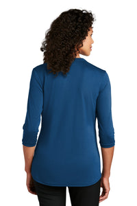 Port Authority   Women's UV Choice Pique Henley LK750 - True Blue Back