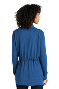 Port Authority Women's Microterry Cardigan LK825 - Aegean Blue Back