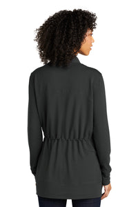 Port Authority Women's Microterry Cardigan LK825 - Charcoal Back