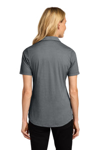 Port Authority Women's Fine Pique Blend Polo LK830 - Charcoal Heather Back