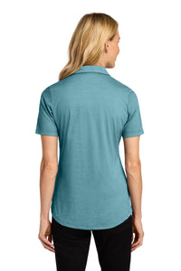 Port Authority Women's Fine Pique Blend Polo LK830 - Dark Teal Heather Back