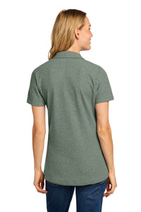 Port Authority Women's C-FREE Cotton Blend Pique Polo LK867 - Dark Green Heather Back