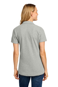 Port Authority Women's C-FREE Cotton Blend Pique Polo LK867 - Deep Smoke Heather Back