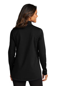 Port Authority Women's C-FREE Double Knit 1/4-Zip LK880 - Deep Black Back