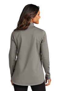 Port Authority Women's C-FREE Double Knit 1/4-Zip LK880 - Smoke Grey Back