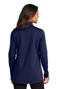 Port Authority Women's C-FREE Double Knit 1/4-Zip LK880 - True Navy Back
