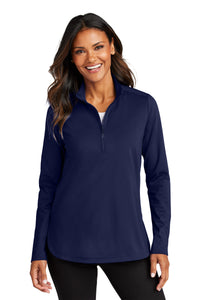 Port Authority Women's C-FREE Double Knit 1/4-Zip LK880 - True Navy