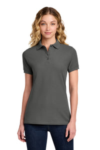 Port & Co Women's Core Blend Pique Polo - Charcoal