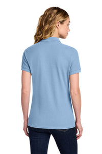Port & Co Women's Core Blend Pique Polo - Light Blue Back