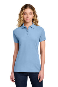 Port & Co Women's Core Blend Pique Polo - Light Blue