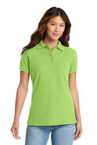 Port & Co Women's Core Blend Pique Polo - Lime