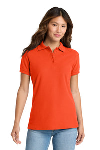 Port & Co Women's Core Blend Pique Polo - Orange