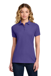 Port & Co Women's Core Blend Pique Polo - Purple