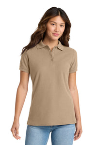 Port & Co Women's Core Blend Pique Polo - Sand