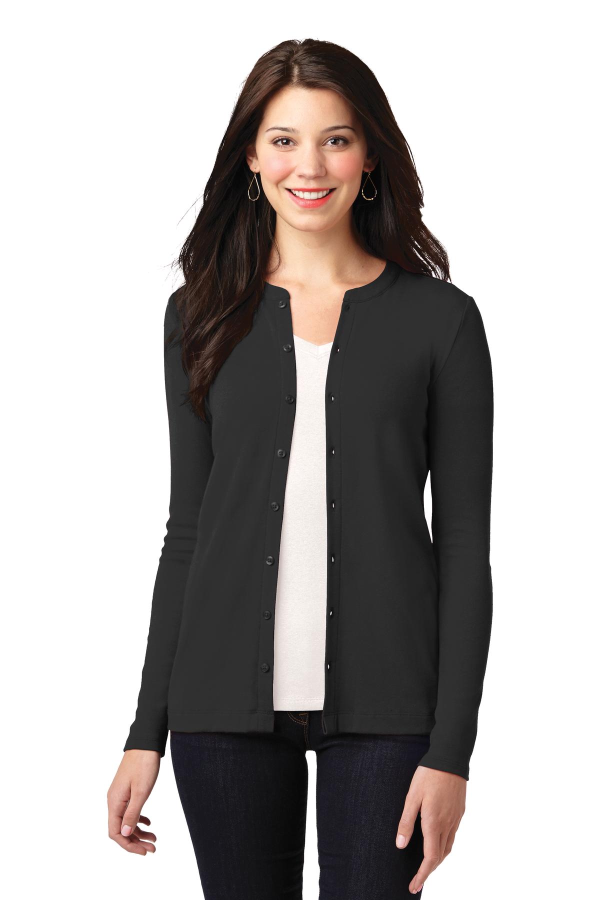 Port Authority Women's Concept Stretch Button-Front Cardigan - Black