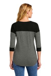 New Era  Women's Heritage Blend 3/4-Sleeve Baseball Raglan Tee - Black/ Black Twist Back