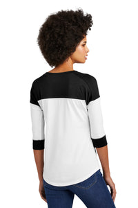 New Era  Women's Heritage Blend 3/4-Sleeve Baseball Raglan Tee - Black/ White Back
