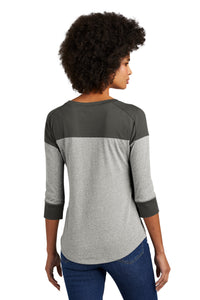 New Era  Women's Heritage Blend 3/4-Sleeve Baseball Raglan Tee - Graphite/ Light Graphite Twist Back