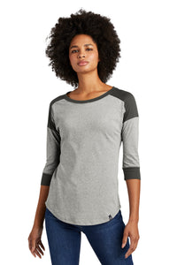 New Era  Women's Heritage Blend 3/4-Sleeve Baseball Raglan Tee - Graphite/ Light Graphite Twist