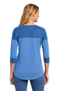 New Era  Women's Heritage Blend 3/4-Sleeve Baseball Raglan Tee - Royal/ Royal Heather Back