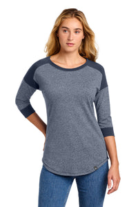New Era  Women's Heritage Blend 3/4-Sleeve Baseball Raglan Tee - True Navy/ True Navy Twist