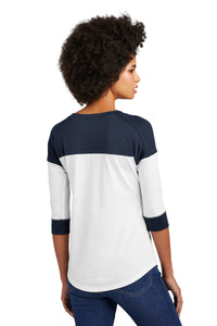 New Era  Women's Heritage Blend 3/4-Sleeve Baseball Raglan Tee - True Navy/ White Back