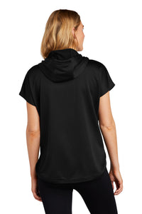 New Era  Women's Performance Terry Short Sleeve Hoodie LNEA533 - Black Back