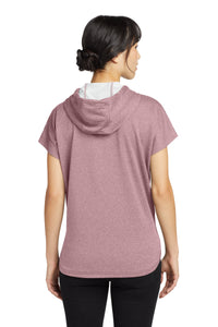 New Era  Women's Performance Terry Short Sleeve Hoodie LNEA533 - Dusty Mauve Heather Back