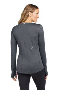 OGIO Women's Long Sleeve Pulse Crew - Gear Grey Back