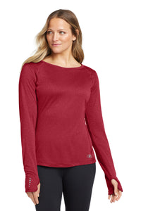 OGIO Women's Long Sleeve Pulse Crew - Ripped Red