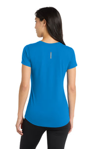 DISCONTINUED OGIO  Women's Peak V-Neck Tee - Bolt Blue Back
