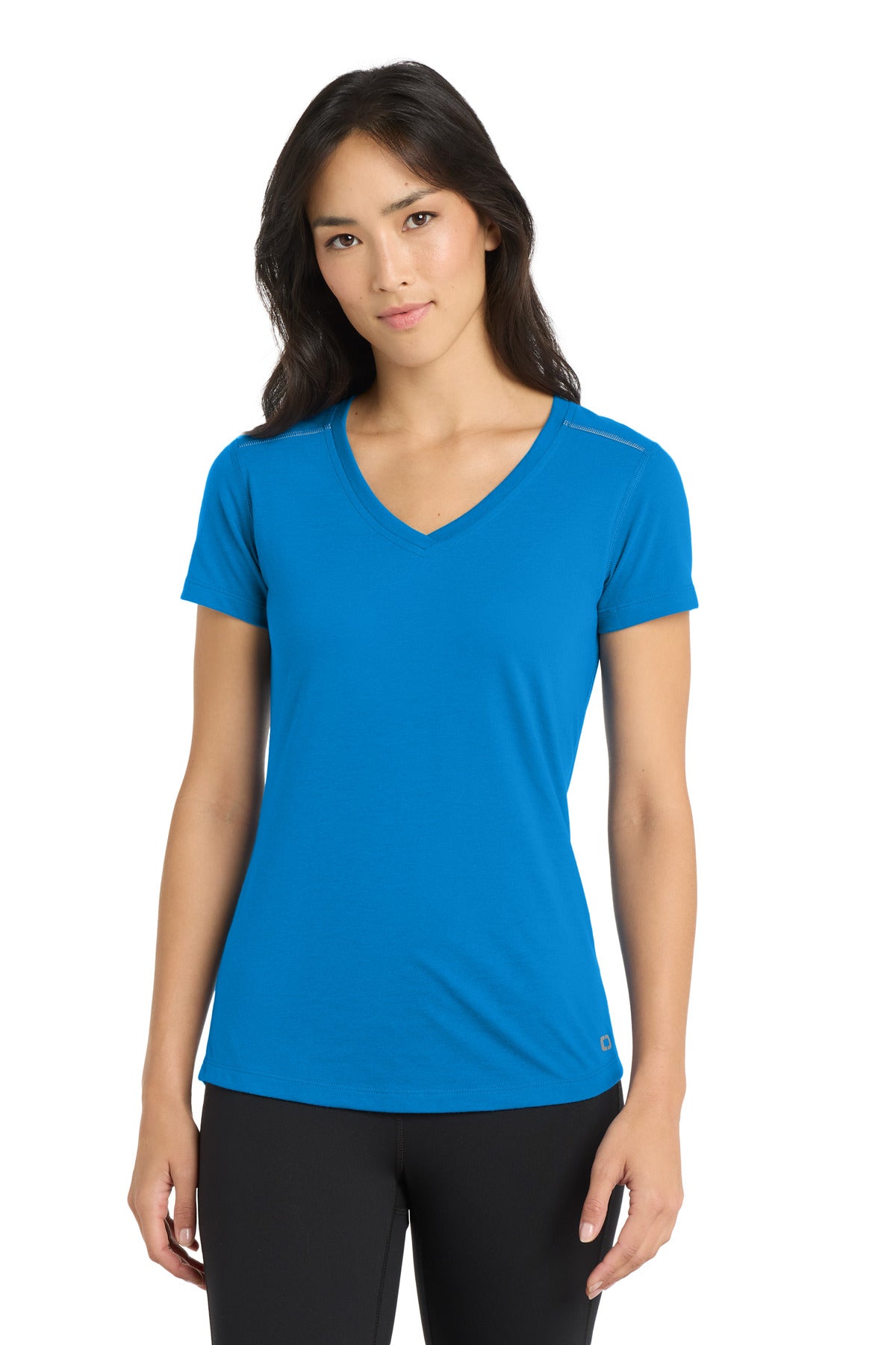DISCONTINUED OGIO  Women's Peak V-Neck Tee - Bolt Blue