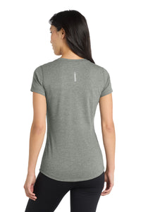 DISCONTINUED OGIO  Women's Peak V-Neck Tee - Gear Grey Heather Back