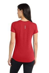 DISCONTINUED OGIO  Women's Peak V-Neck Tee - Ripped Red Back