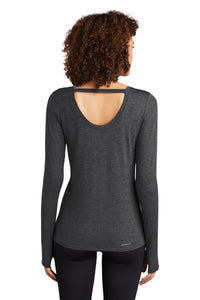 OGIO  Women's Force Long Sleeve Tee LOE340 - Blacktop Heather Back