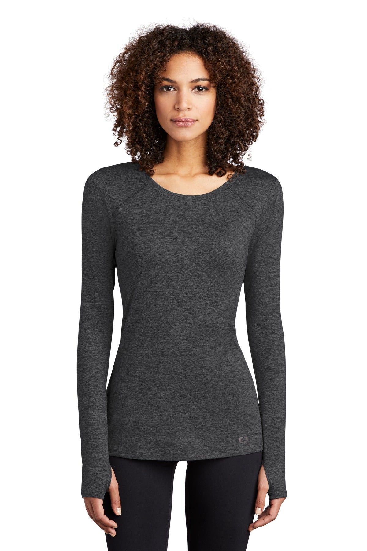 OGIO  Women's Force Long Sleeve Tee LOE340 - Blacktop Heather