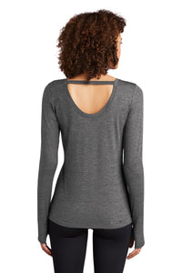 OGIO  Women's Force Long Sleeve Tee LOE340 - Gear Grey Heather Back