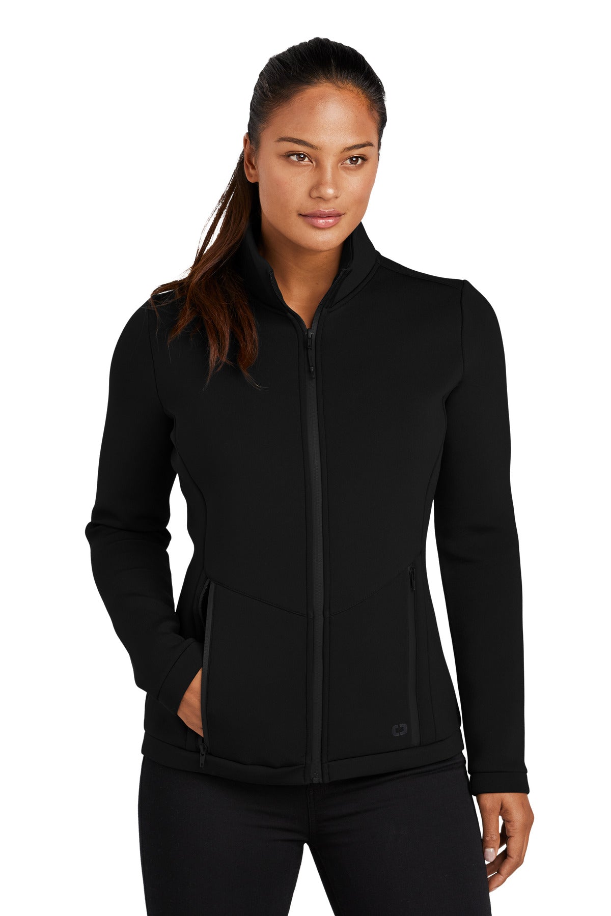 DISCONTINUED OGIO  Ladies Axis Bonded Jacket - Blacktop