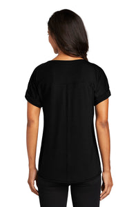 DISCONTINUED OGIO  Ladies Luuma Cuffed Short Sleeve - Blacktop Back