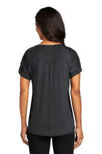 DISCONTINUED OGIO  Ladies Luuma Cuffed Short Sleeve - Diesel Grey Back