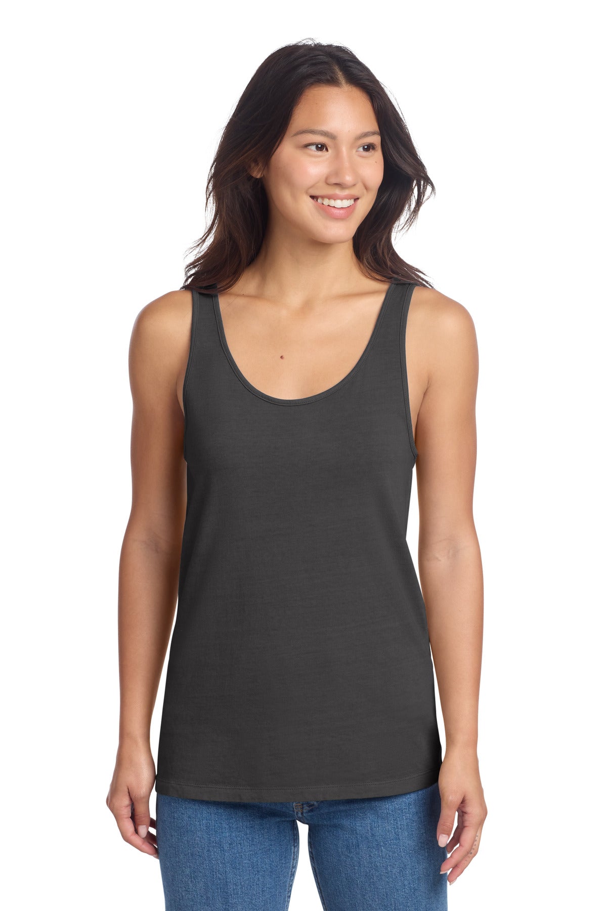 Port & Co Women's Beach Wash Garment-Dyed Tank LPC099TT - Coal