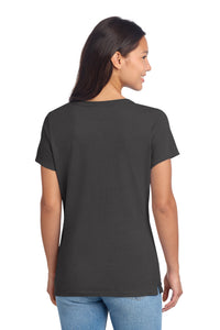 Port & Co Women's Beach Wash Garment-Dyed V-Neck Tee LPC099V - Coal Back