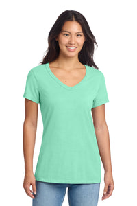 Port & Co Women's Beach Wash Garment-Dyed V-Neck Tee LPC099V - Jadeite