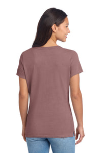 Port & Co Women's Beach Wash Garment-Dyed V-Neck Tee LPC099V - Nostalgia Rose Back