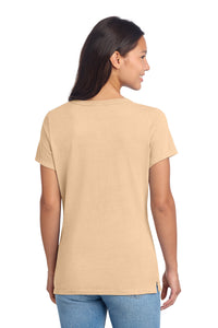 Port & Co Women's Beach Wash Garment-Dyed V-Neck Tee LPC099V - Peach Back