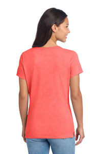 Port & Co Women's Beach Wash Garment-Dyed V-Neck Tee LPC099V - Poppy Back