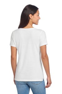 Port & Co Women's Beach Wash Garment-Dyed V-Neck Tee LPC099V - White Back