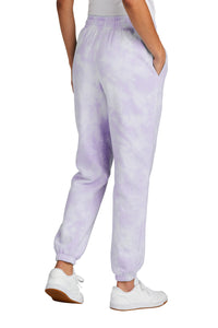Port & Co Women's Beach Wash Cloud Tie-Dye Sweatpant LPC140P - Amethyst Back
